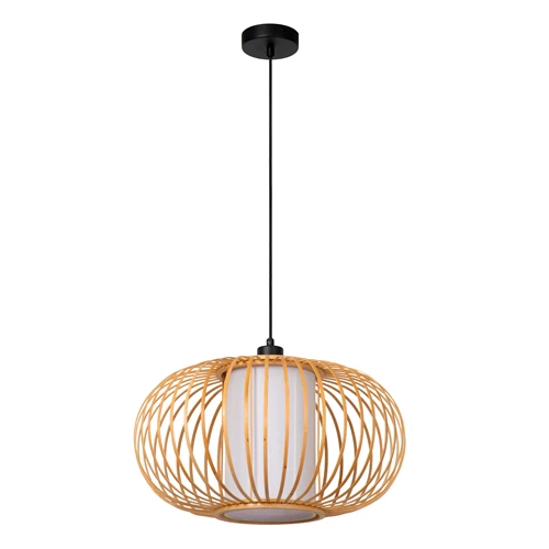Lucide THULINE - Pendant light - Ø 45 cm - 1xE27 - Light Wood Look - Essential - turned off